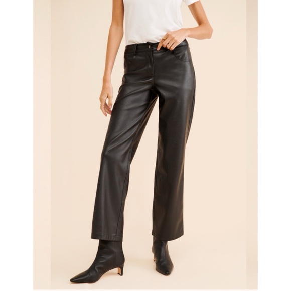 4TH & Reckless‎ Bobbie Vegan Leather Trousers Medium Black - Picture 4 of 4